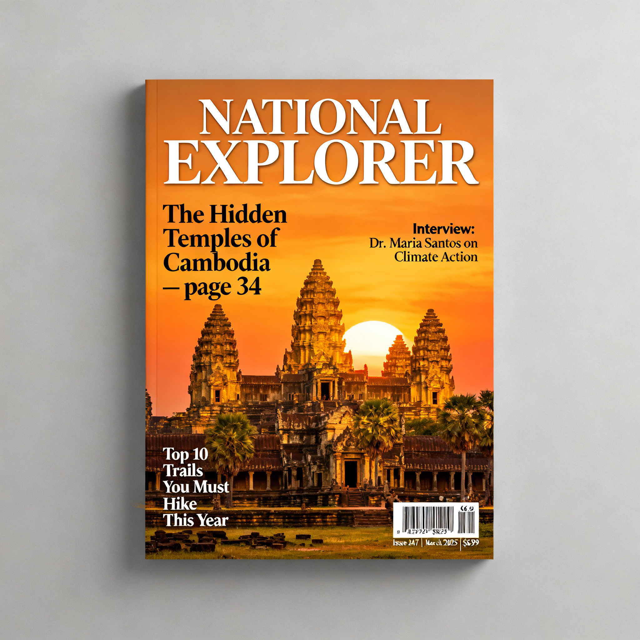 A magazine cover titled 'NATIONAL EXPLORER' with cover lines
