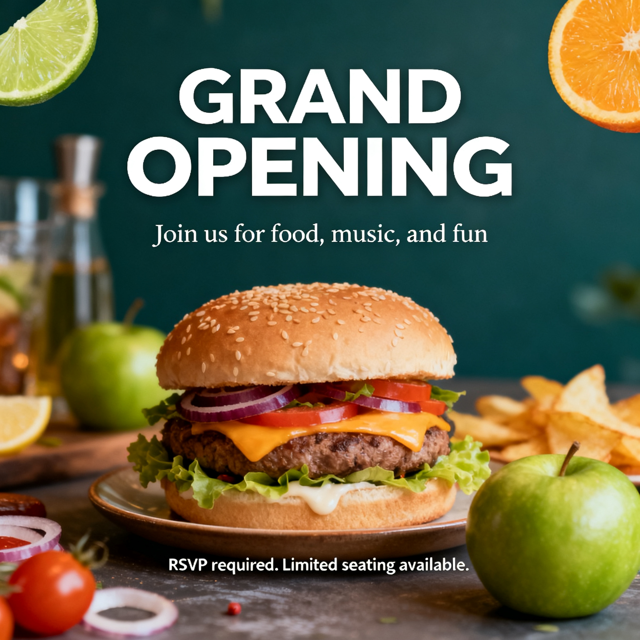 A flyer with large title 'GRAND OPENING', subtitle 'Join us 