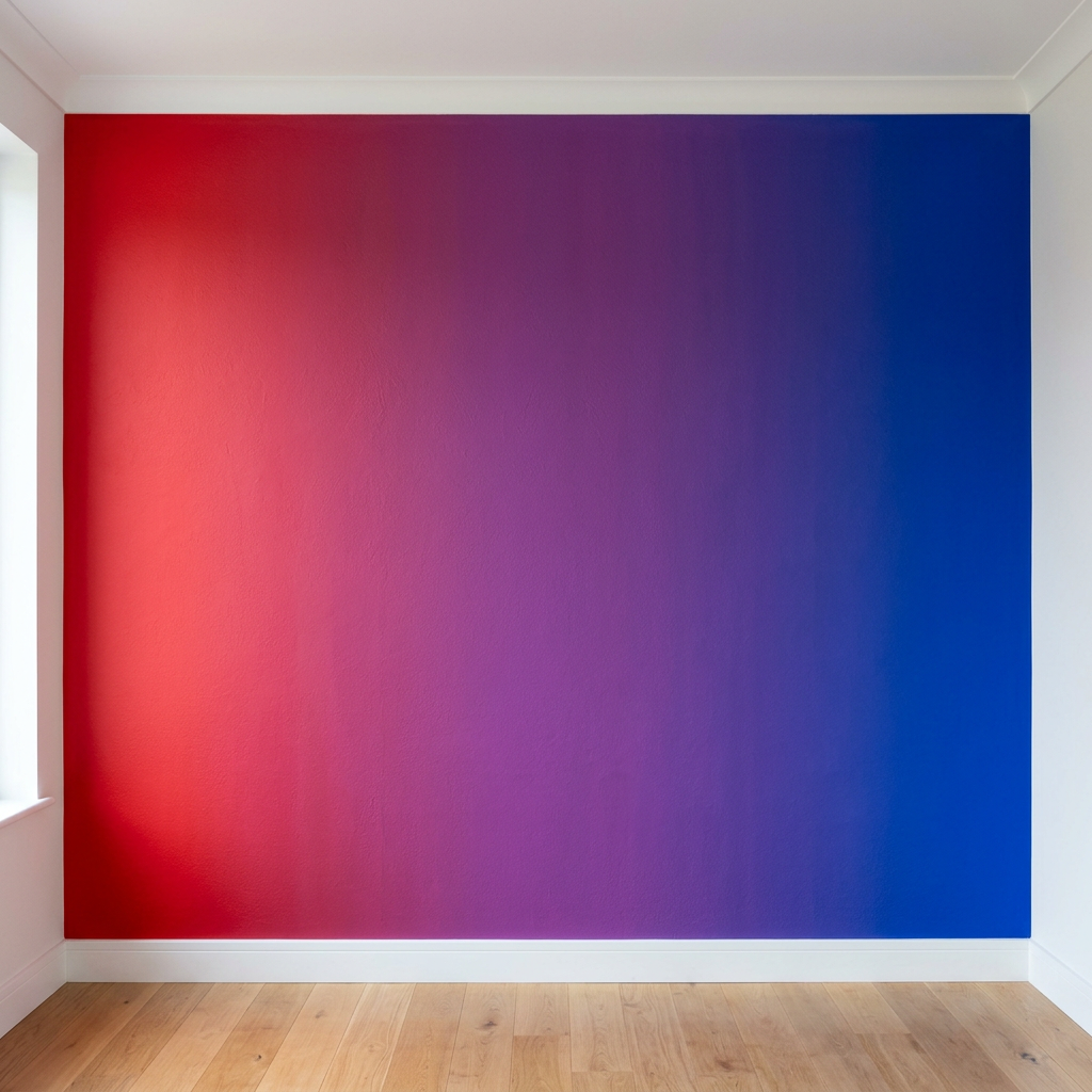 A smooth gradient on a wall going from #FF0000 (red) on the 