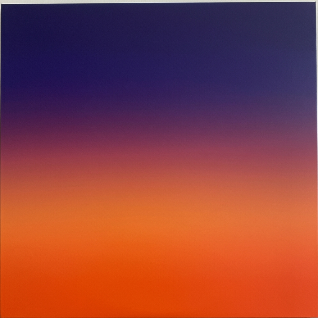 A sunset sky gradient on a flat surface from #FF6B35 (orange