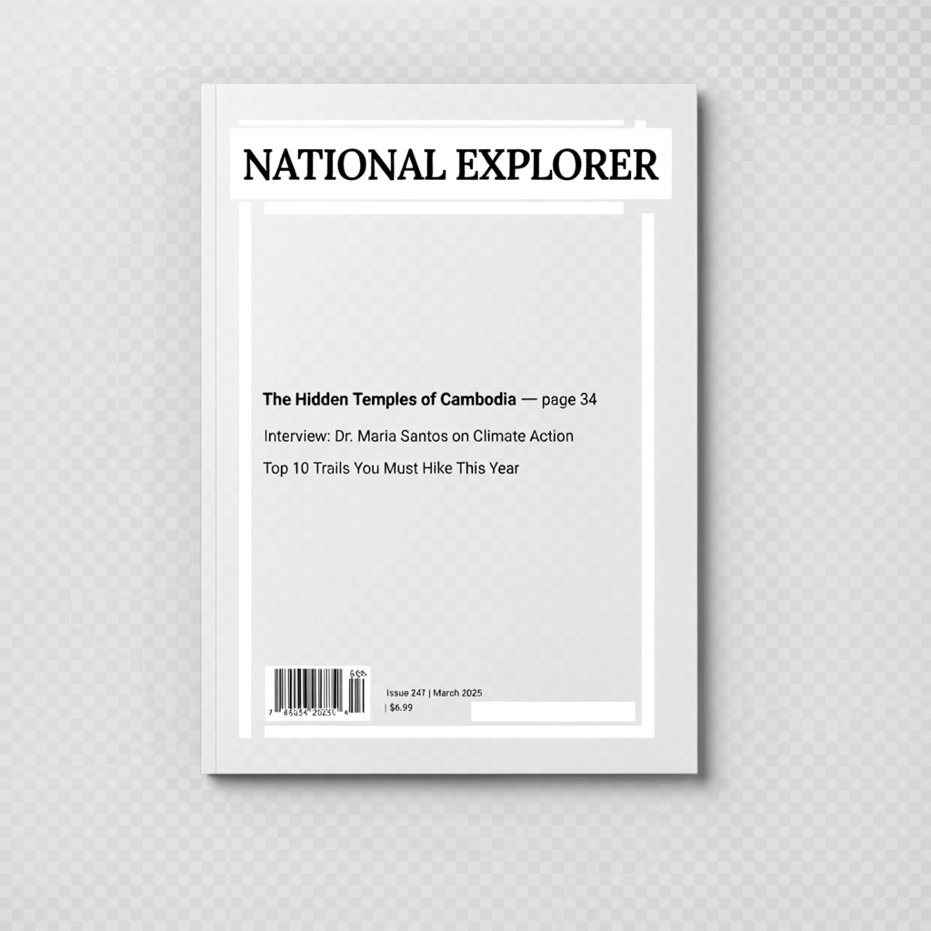 A magazine cover titled 'NATIONAL EXPLORER' with cover lines