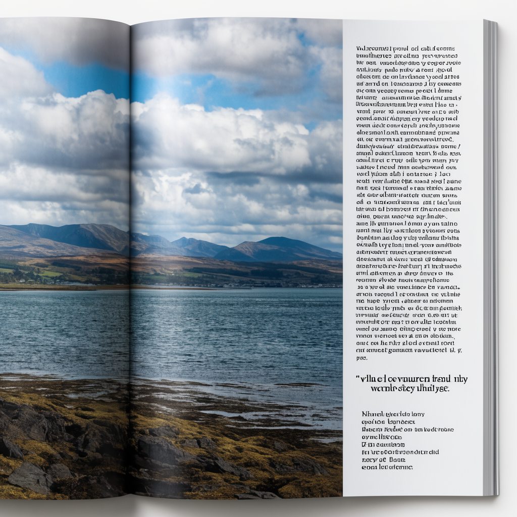 A magazine double-page spread with a left page containing a 