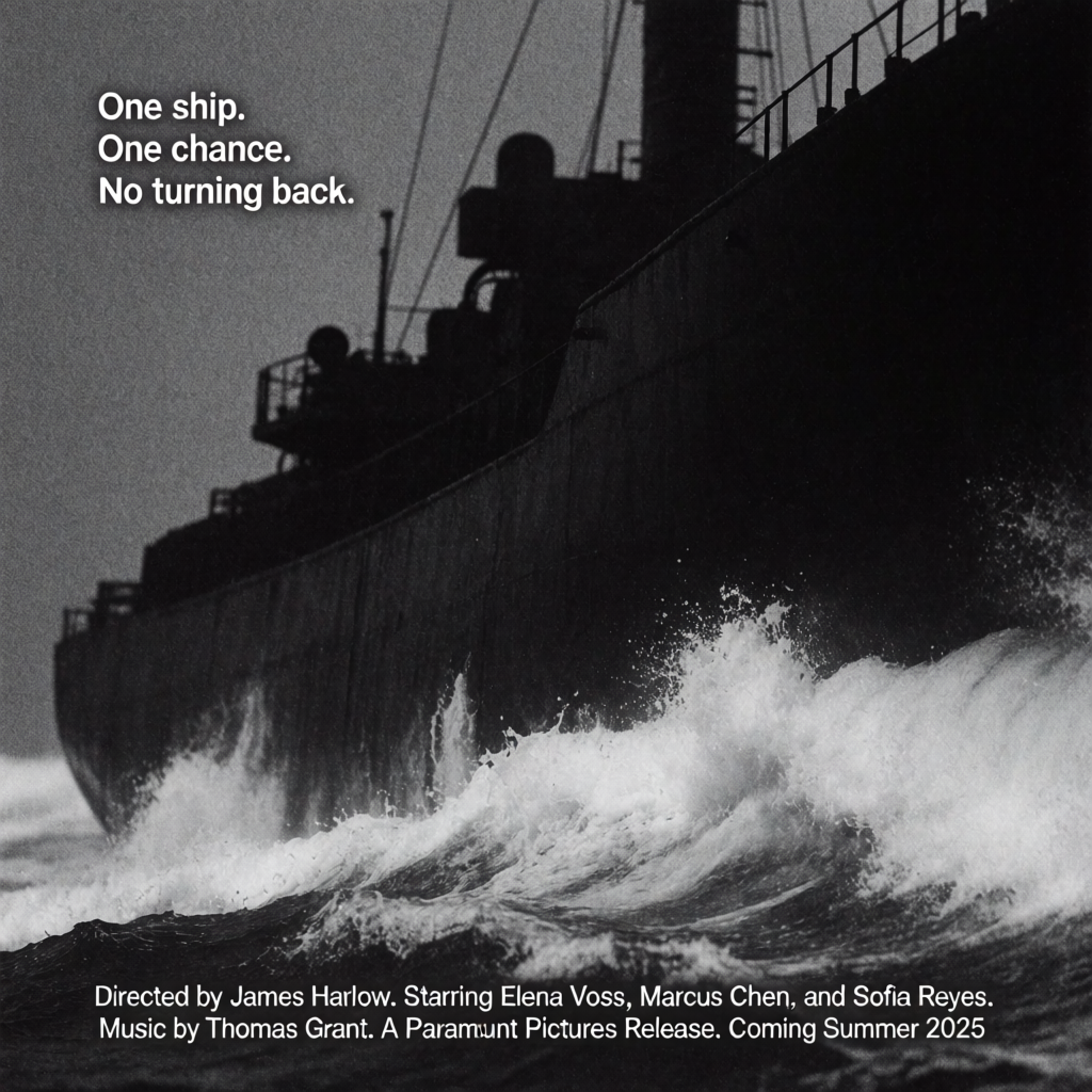 A vintage movie poster for 'THE LAST VOYAGE' featuring a tag