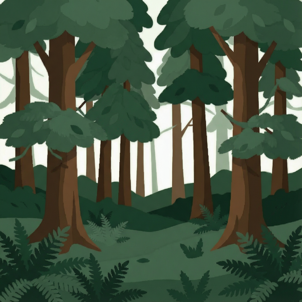 A forest scene where the foliage is precisely #2D5F2D (dark 