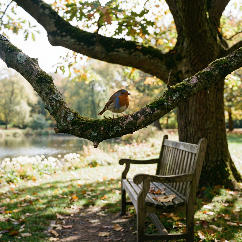 A bird perched on a branch, the branch extending from a tree