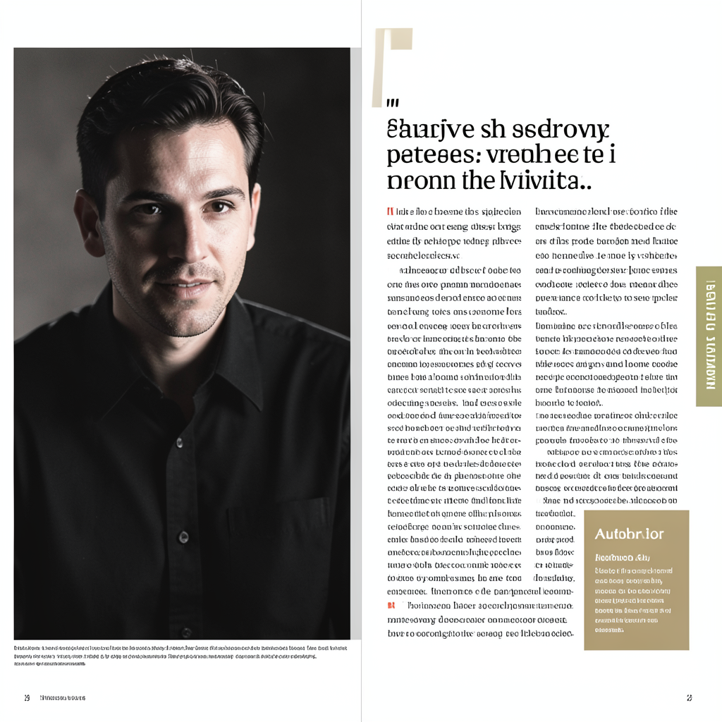 A magazine double-page spread with a left page containing a 