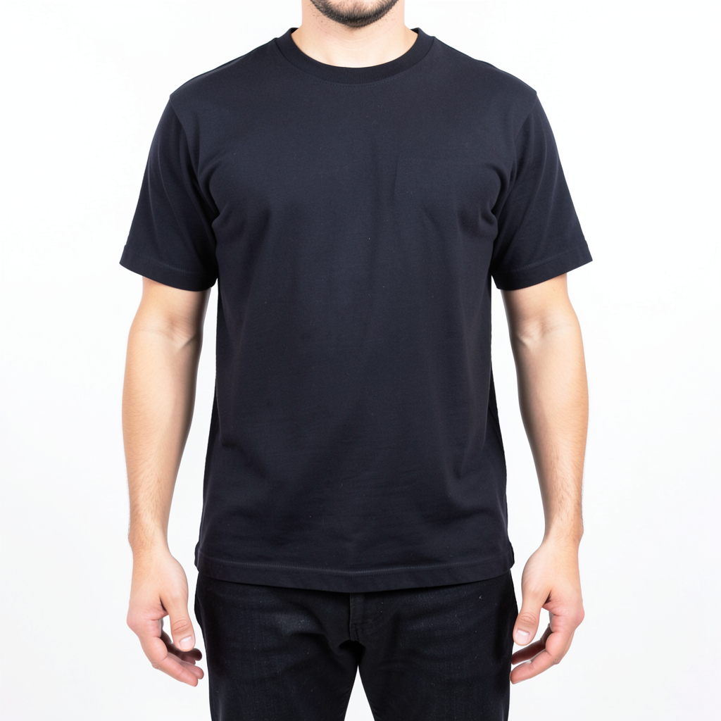 A person standing with both hands visible at their sides, fi