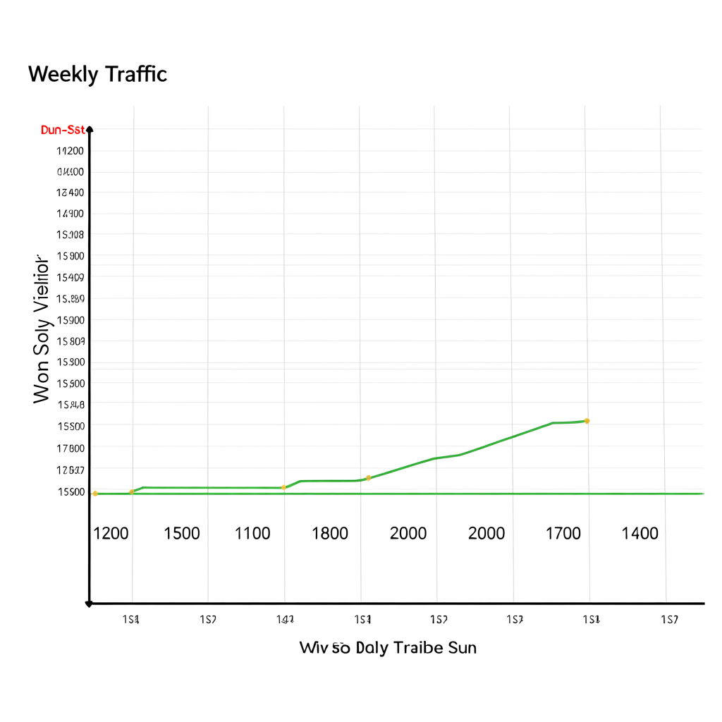 A simple line graph showing daily website visitors over one 
