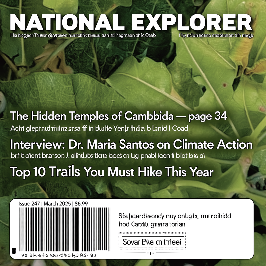 A magazine cover titled 'NATIONAL EXPLORER' with cover lines