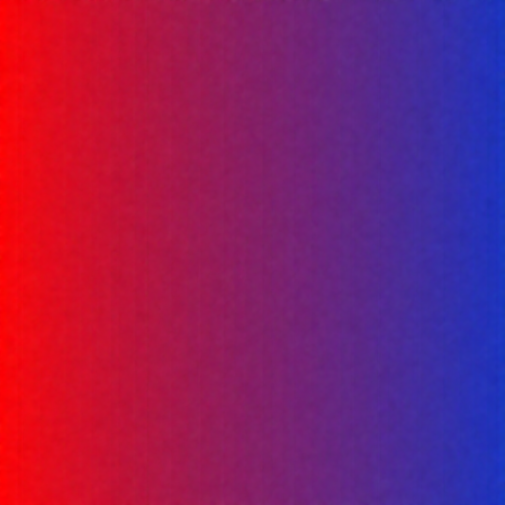 A smooth gradient on a wall going from #FF0000 (red) on the