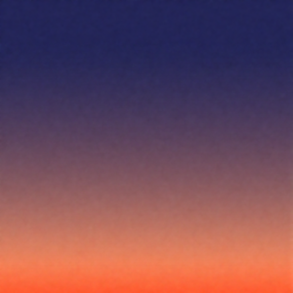 A sunset sky gradient on a flat surface from #FF6B35 (orange
