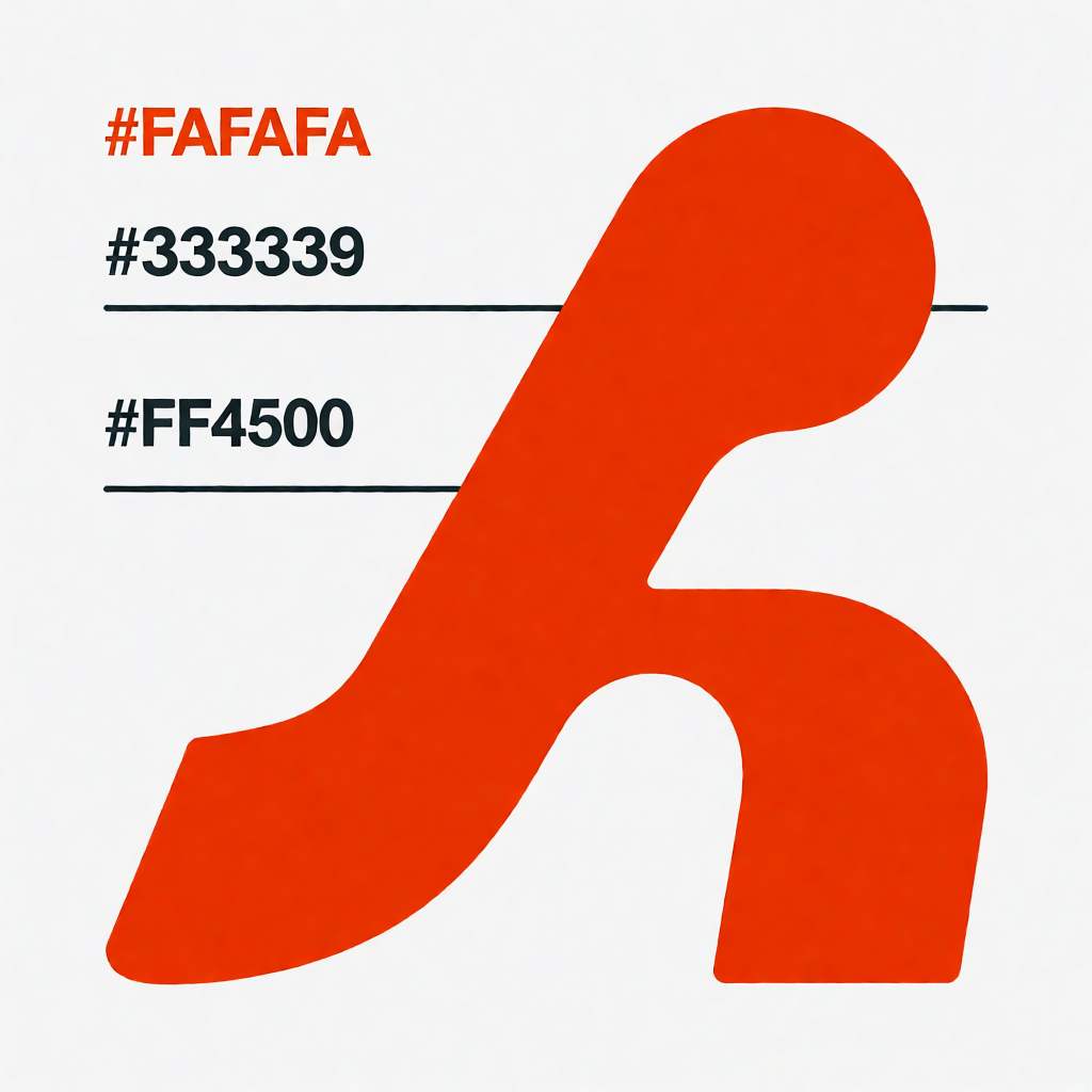 A graphic design composition with background #FAFAFA (near-w