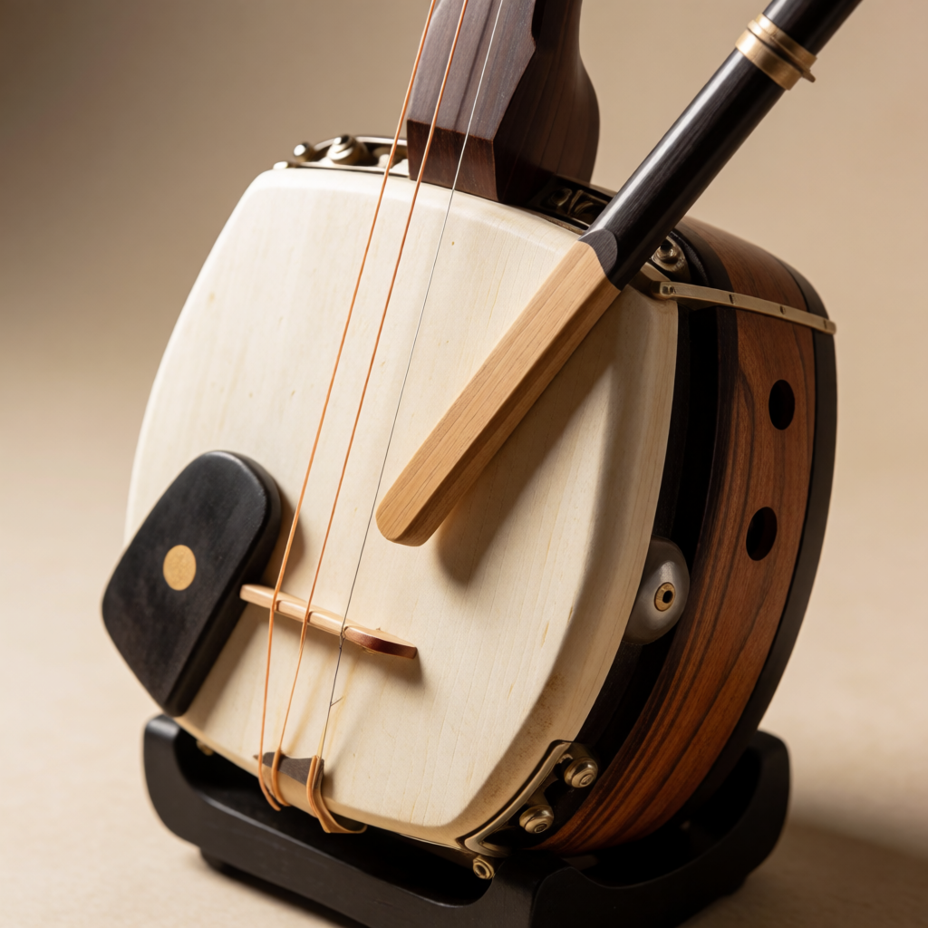 A traditional Japanese shamisen instrument with accurate thr