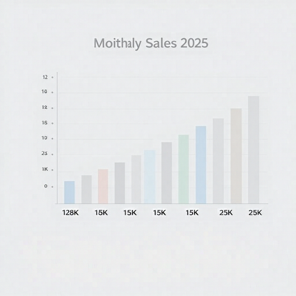 A bar chart showing monthly sales for January through June w