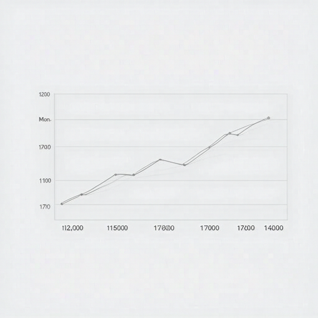 A simple line graph showing daily website visitors over one 
