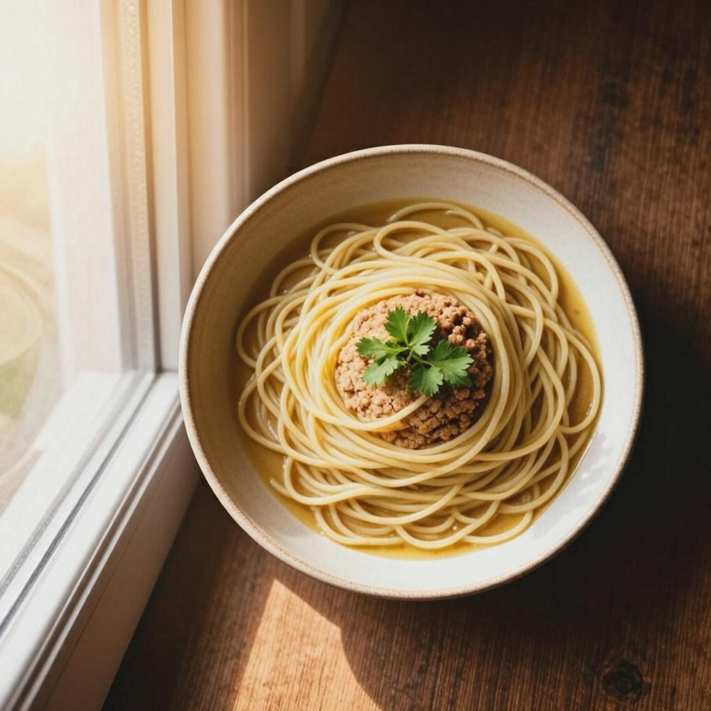 A food photograph shot from above at 35mm f/2.8 with natural