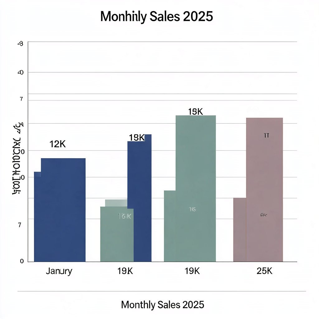 A bar chart showing monthly sales for January through June w