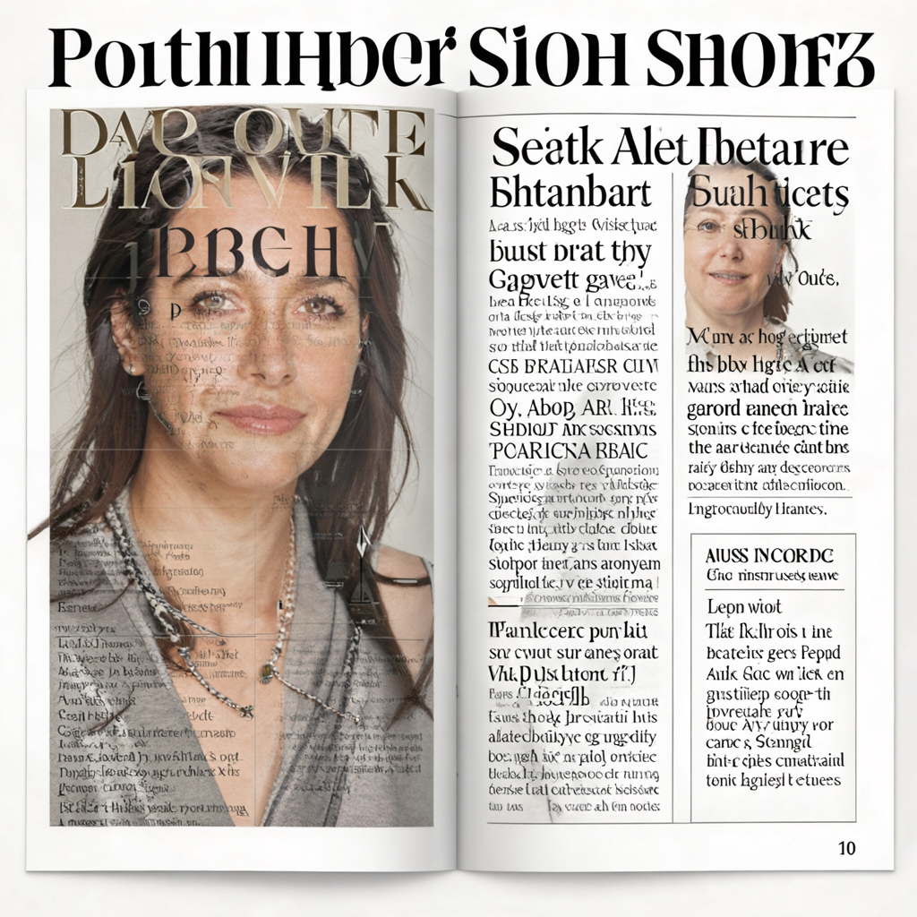 A magazine double-page spread with a left page containing a 