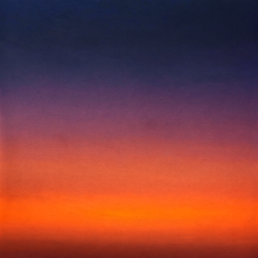 A sunset sky gradient on a flat surface from #FF6B35 (orange