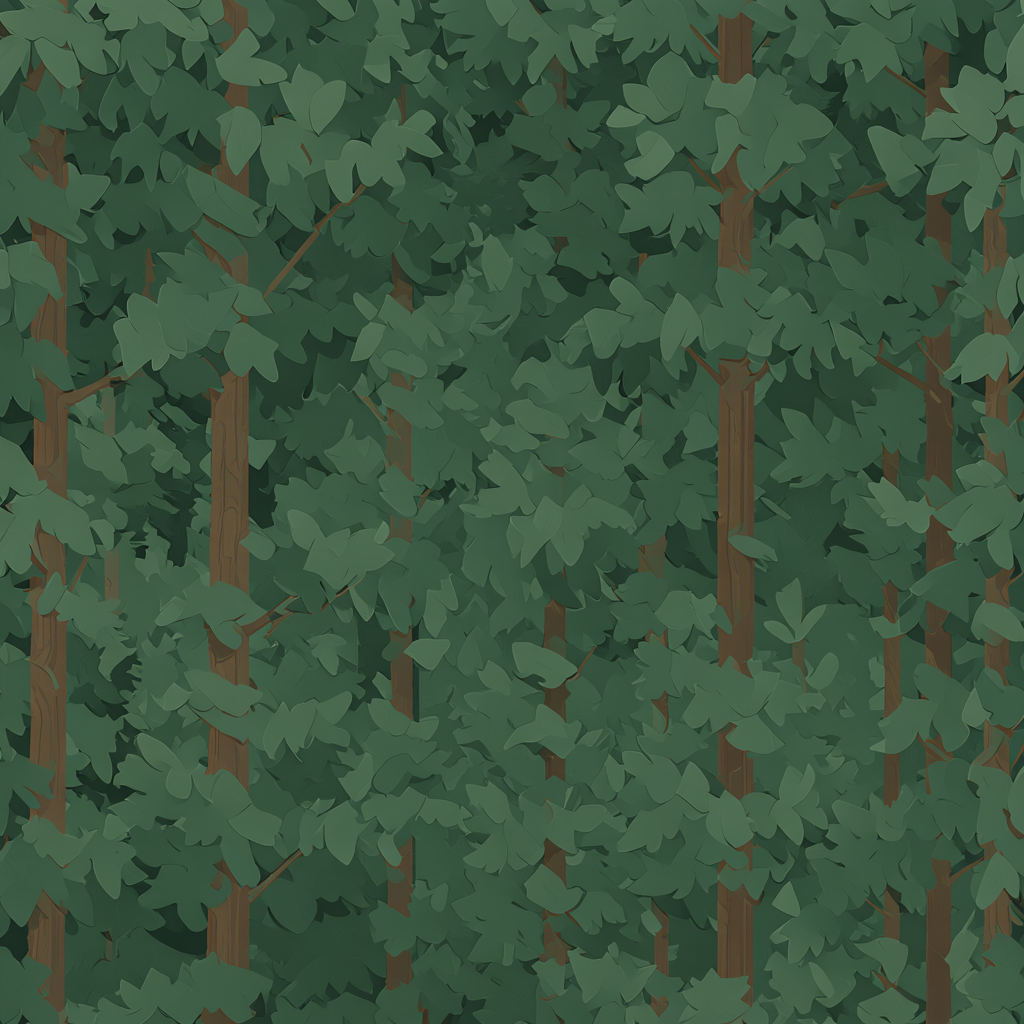 A forest scene where the foliage is precisely #2D5F2D (dark 