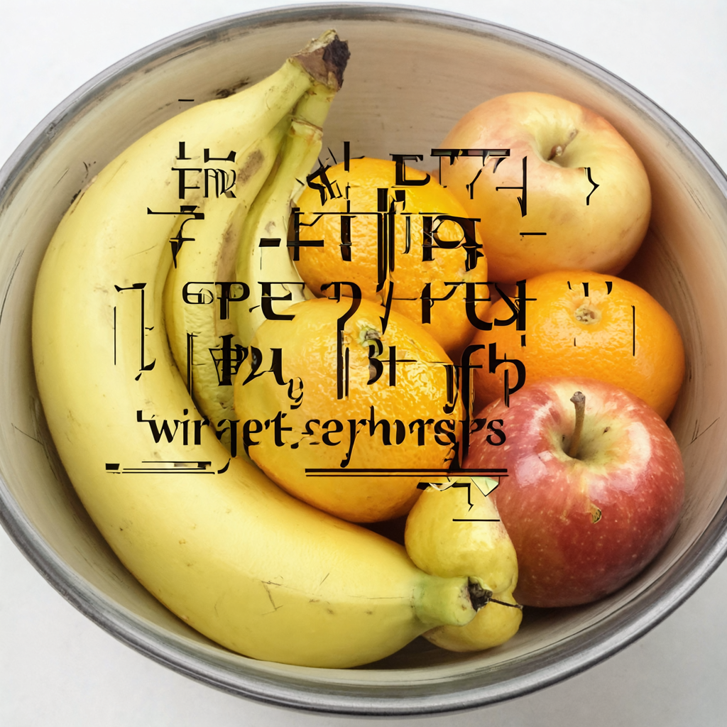 A fruit bowl containing exactly 3 bananas, 4 oranges, and 2 