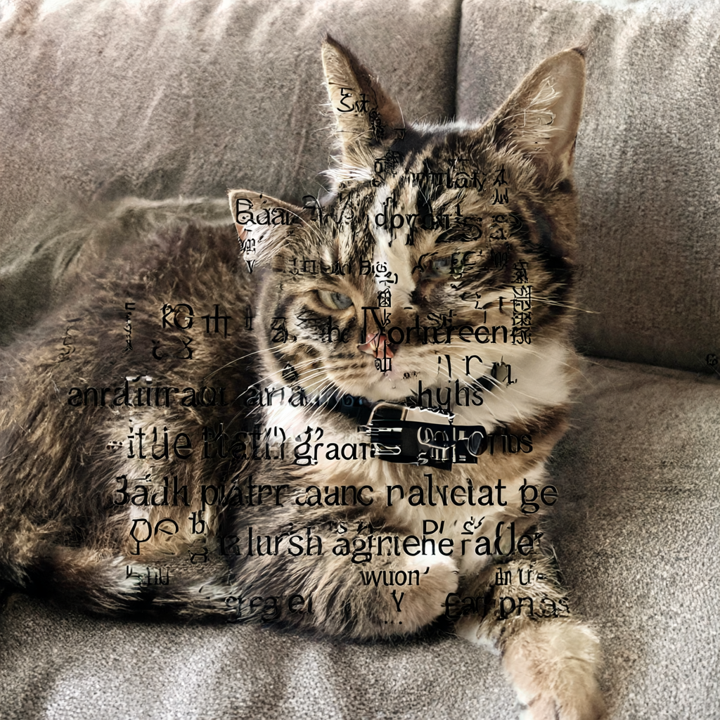 A cat lying on a couch without a collar