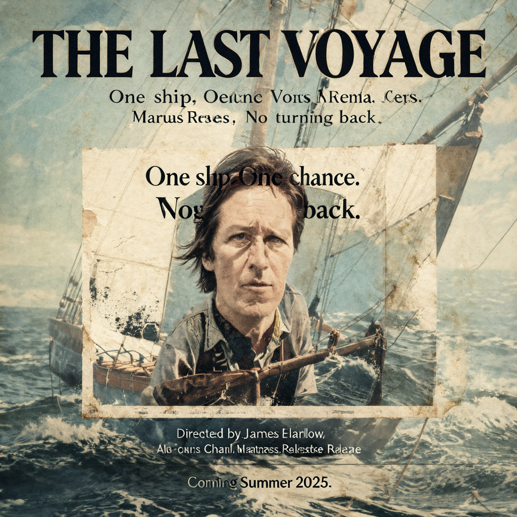 A vintage movie poster for 'THE LAST VOYAGE' featuring a tag