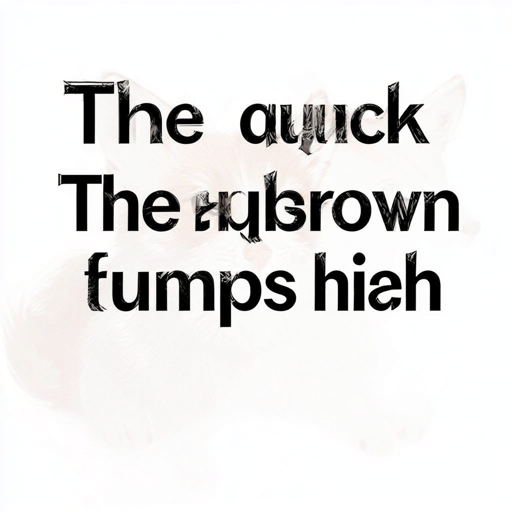 The sentence 'The quick brown fox jumps high' in clean black