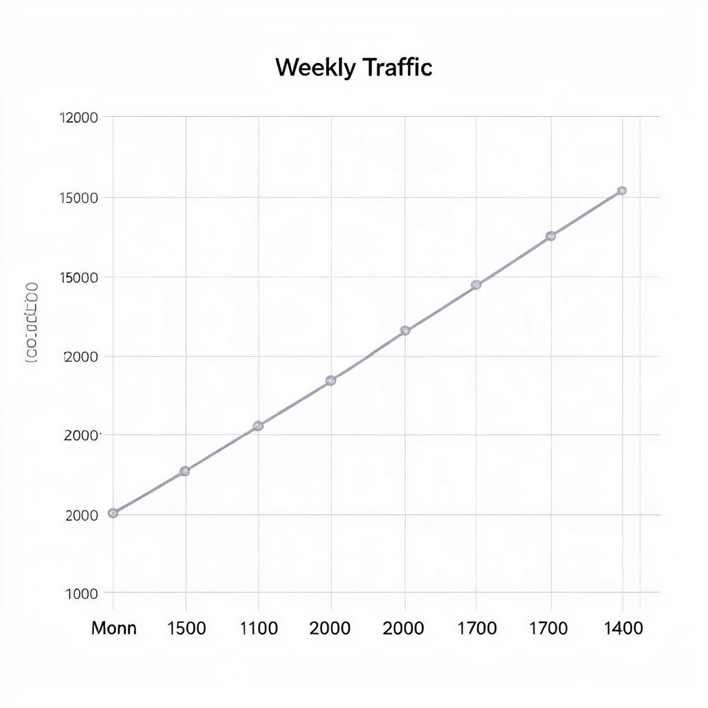 A simple line graph showing daily website visitors over one 