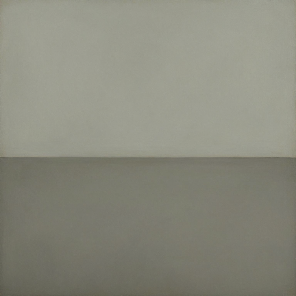 A still life painted in anxious minimalism — sparse composit