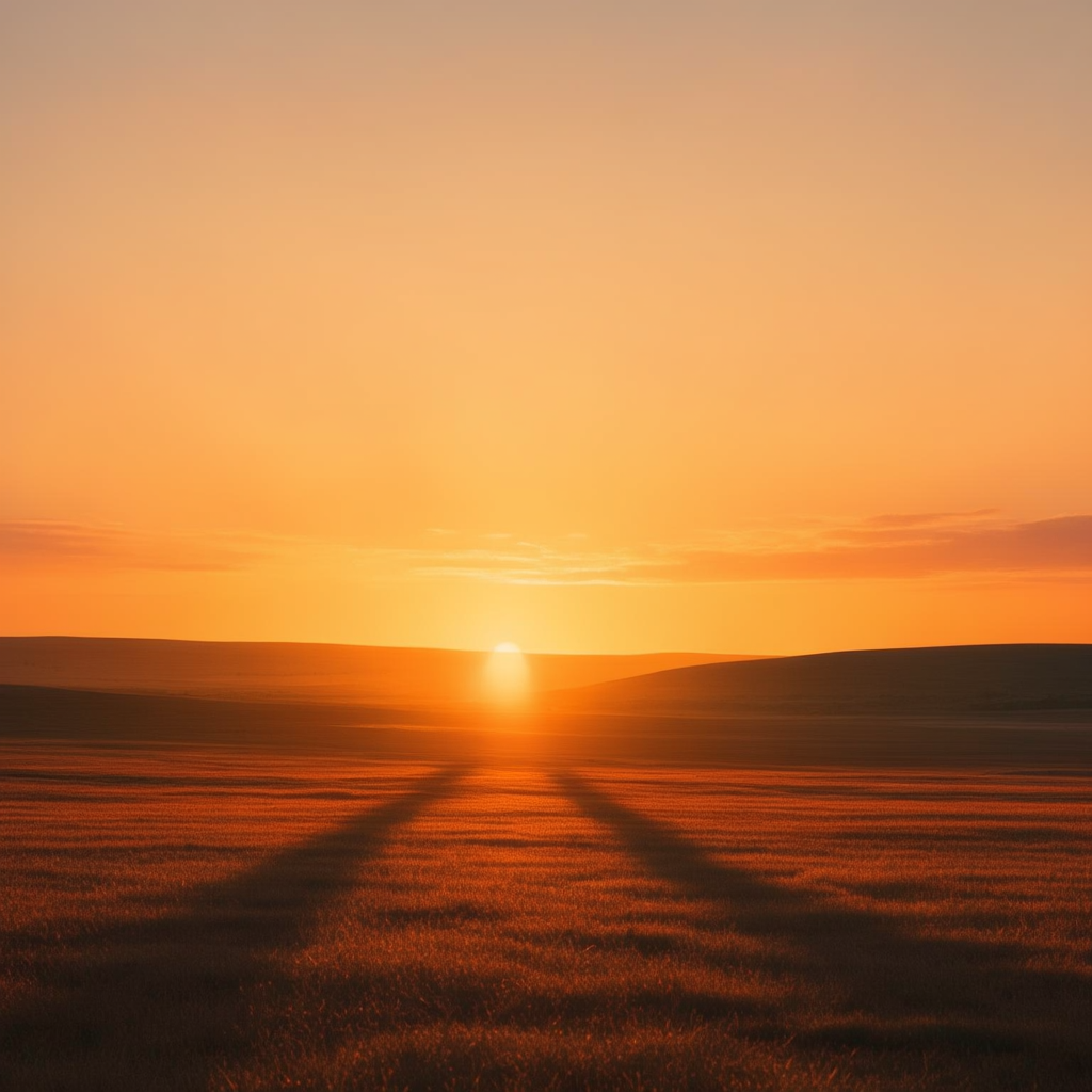 A landscape photograph bathed in golden hour light — long wa