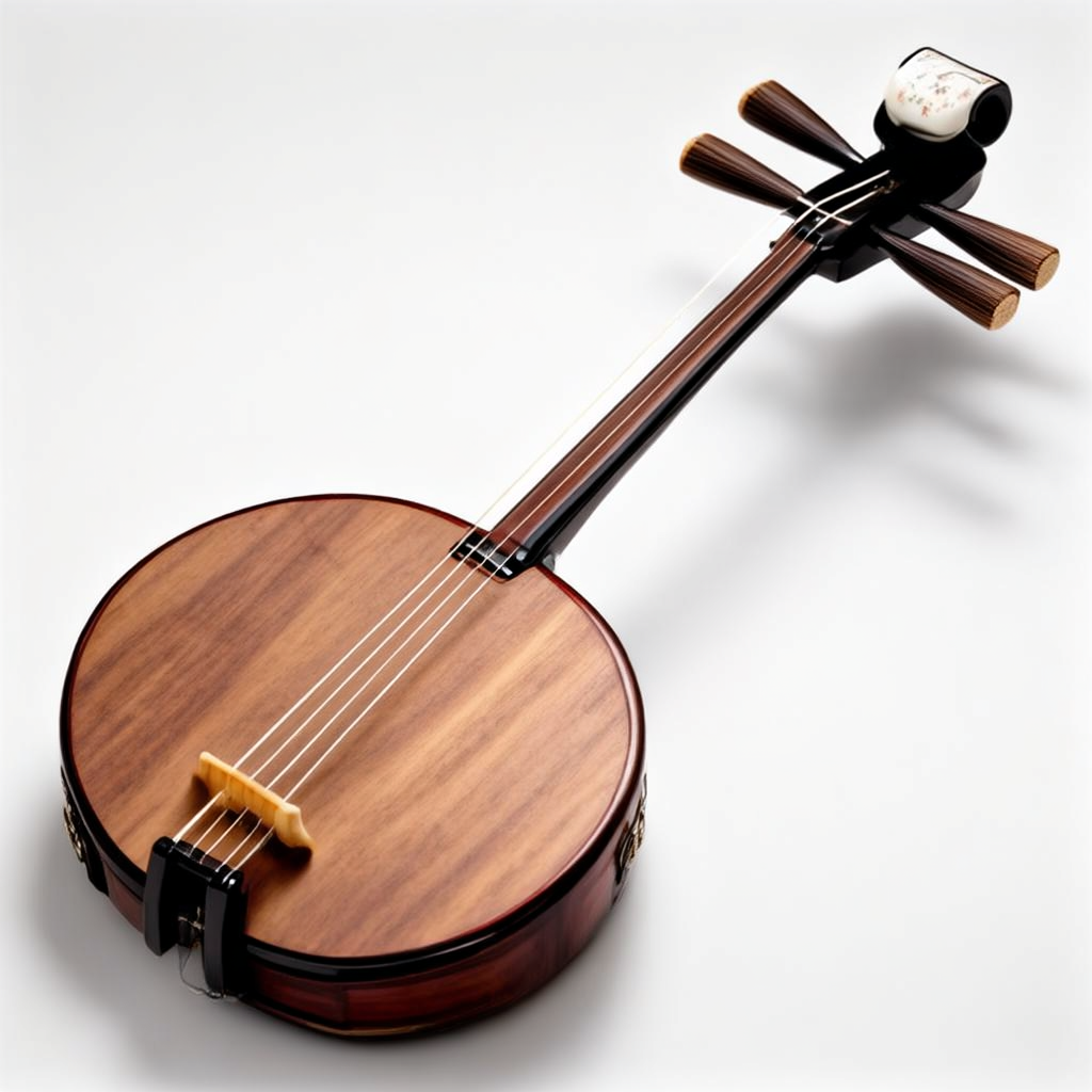 A traditional Japanese shamisen instrument with accurate thr