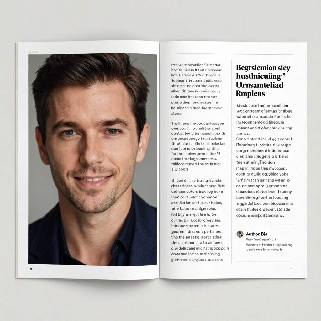 A magazine double-page spread with a left page containing a 