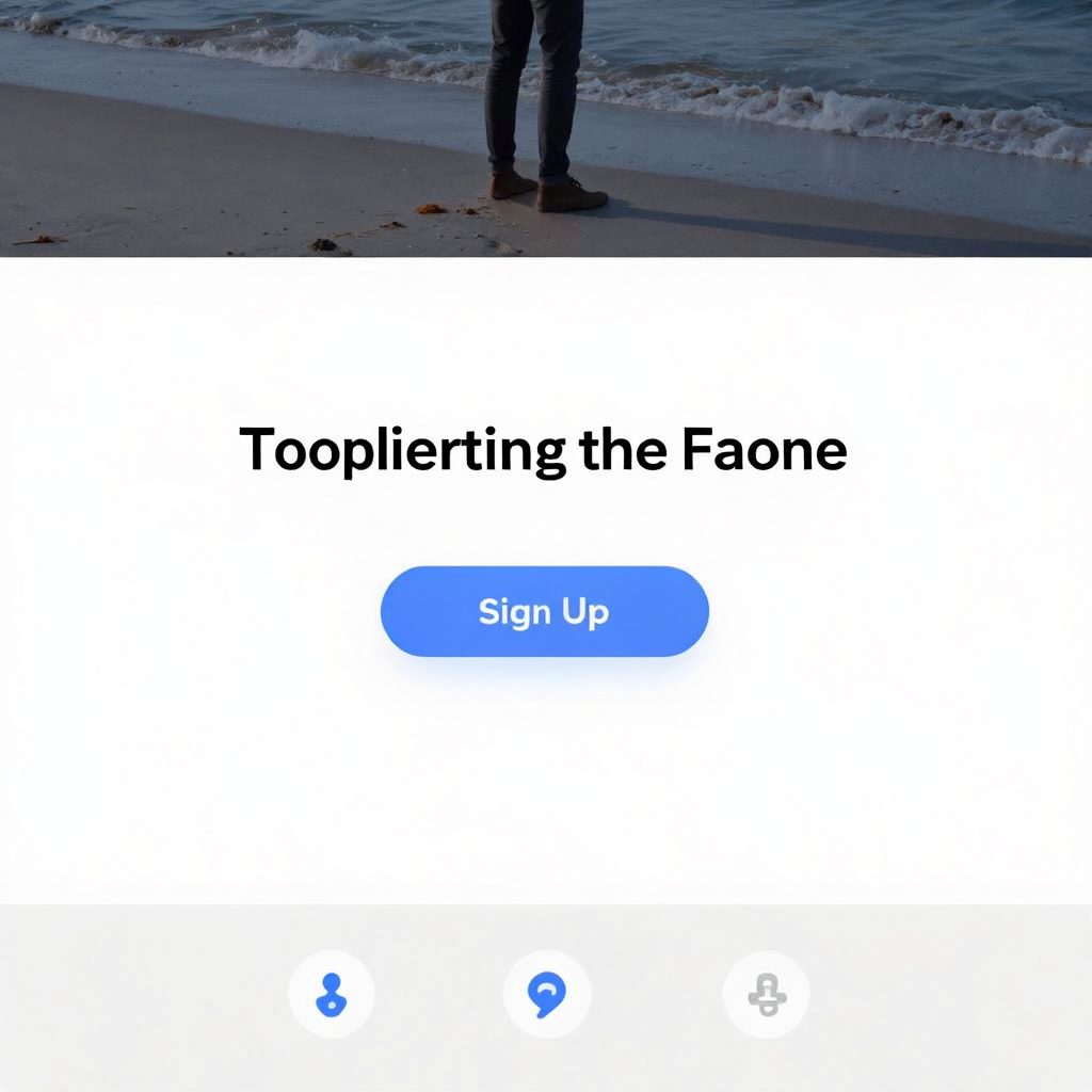 A landing page design with a hero header image at the top, a