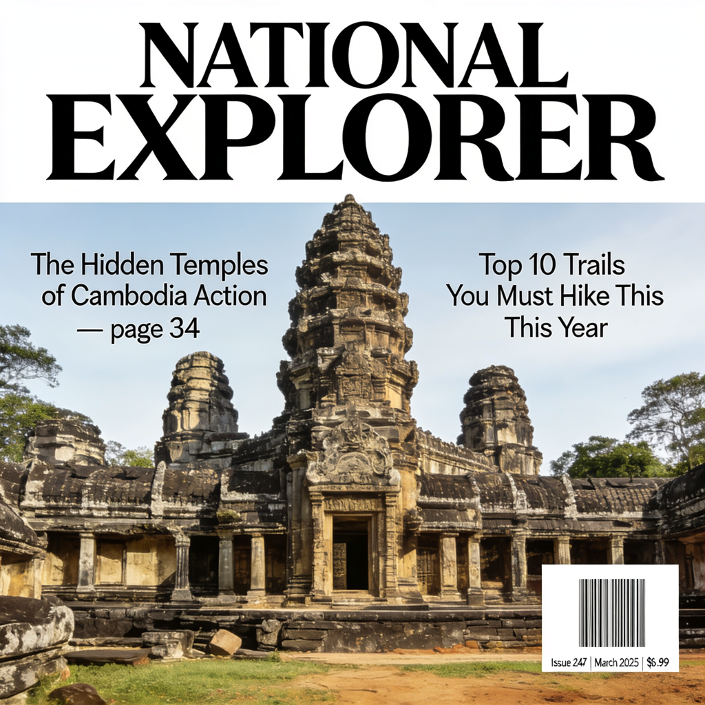 A magazine cover titled 'NATIONAL EXPLORER' with cover lines