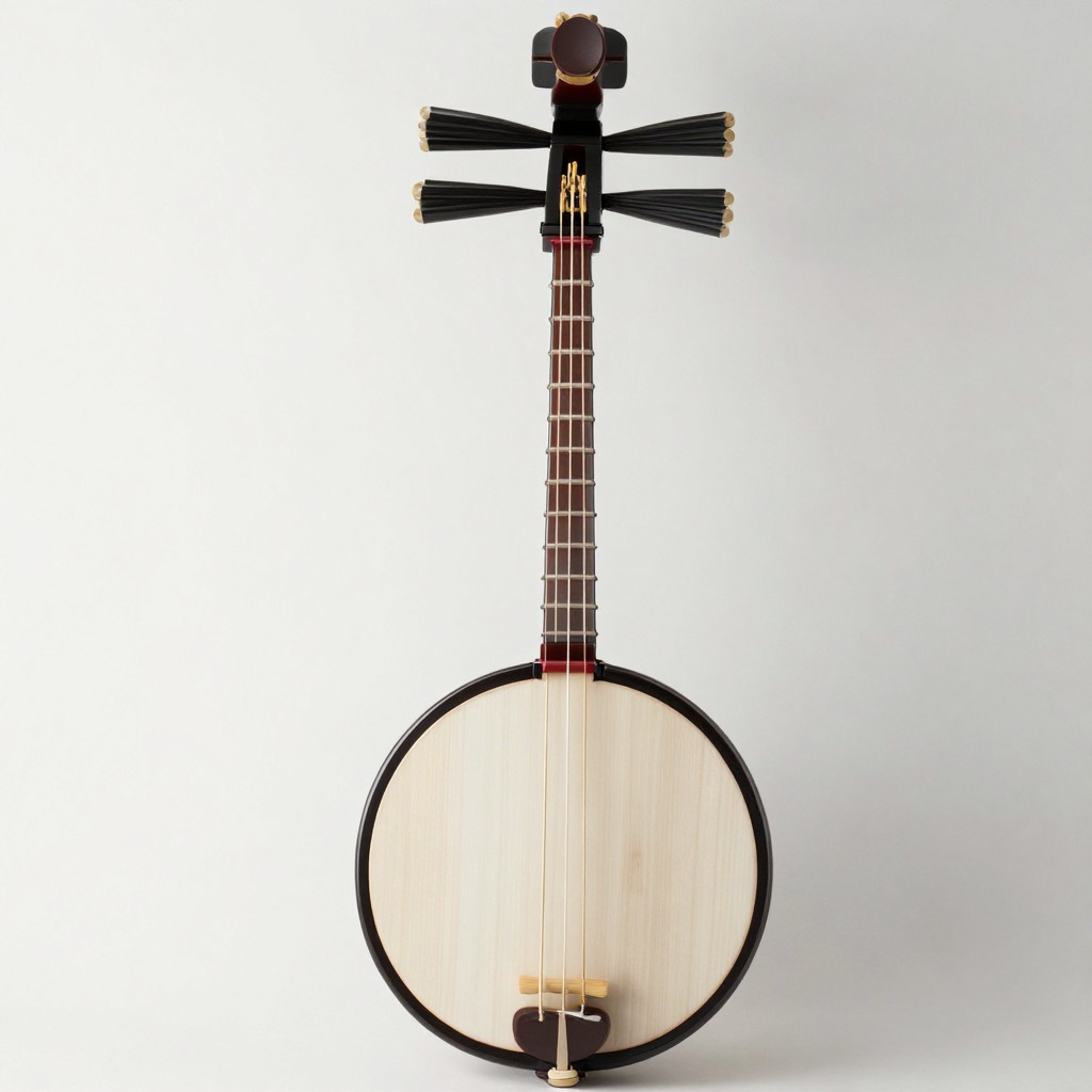 A traditional Japanese shamisen instrument with accurate thr