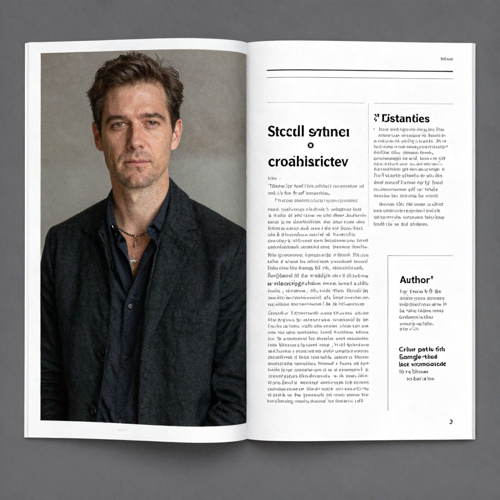 A magazine double-page spread with a left page containing a 