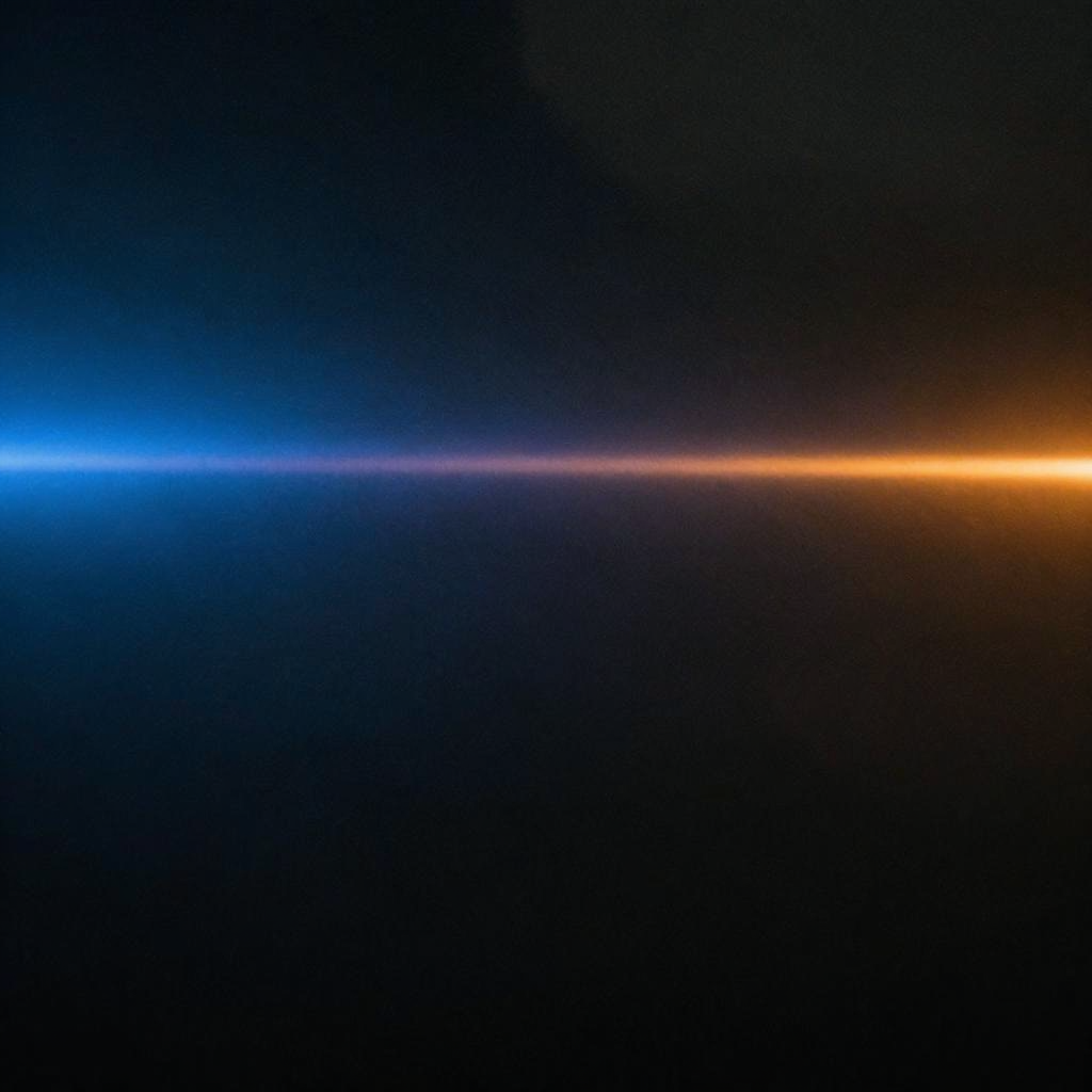 A cinematic frame with blue and orange anamorphic lens flare