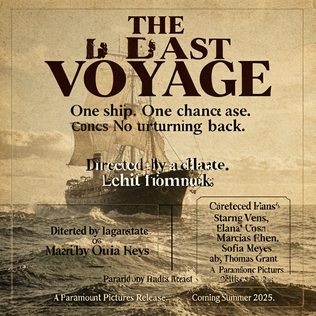 A vintage movie poster for 'THE LAST VOYAGE' featuring a tag