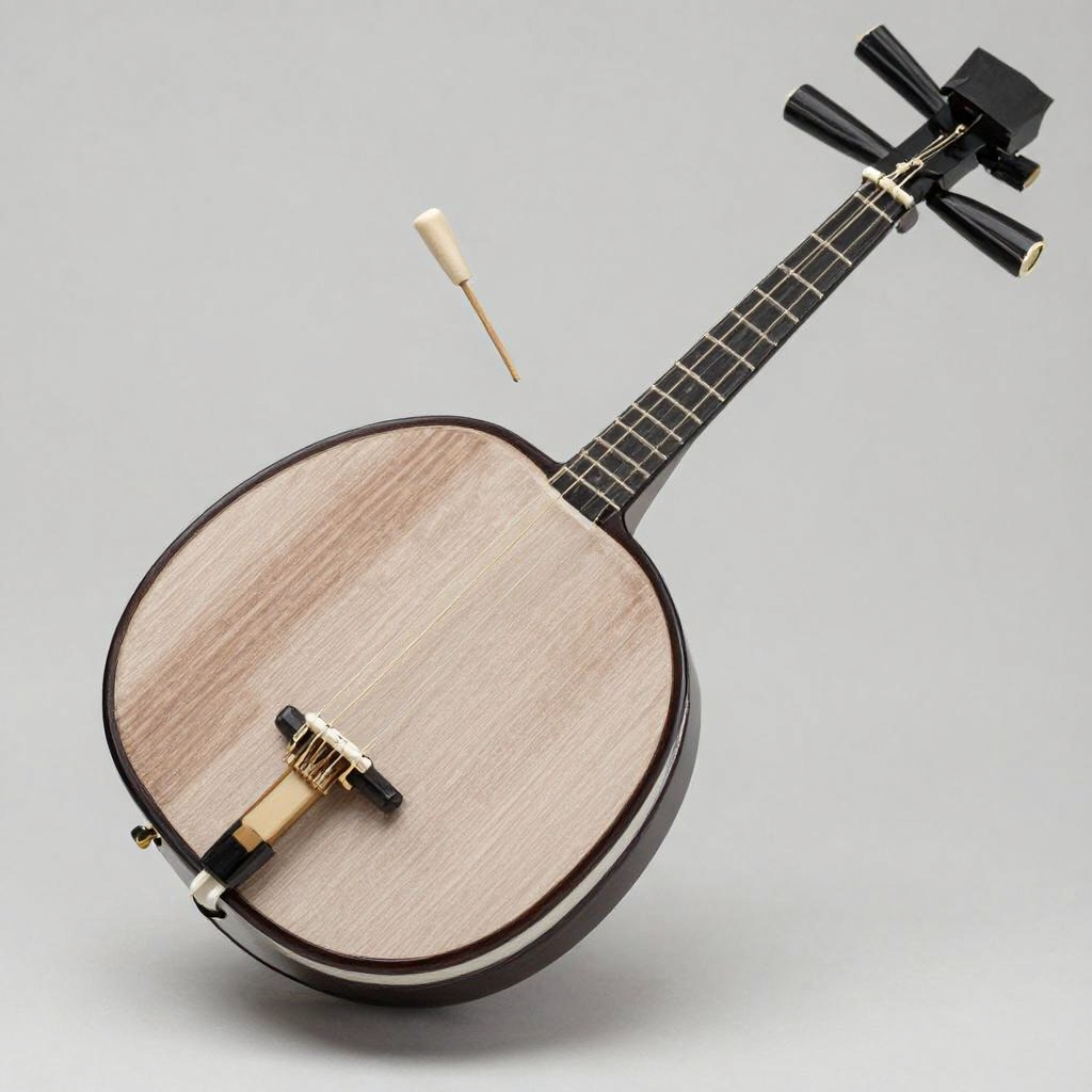 A traditional Japanese shamisen instrument with accurate thr
