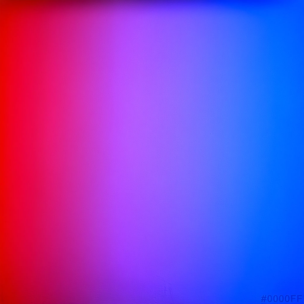 A smooth gradient on a wall going from #FF0000 (red) on the 