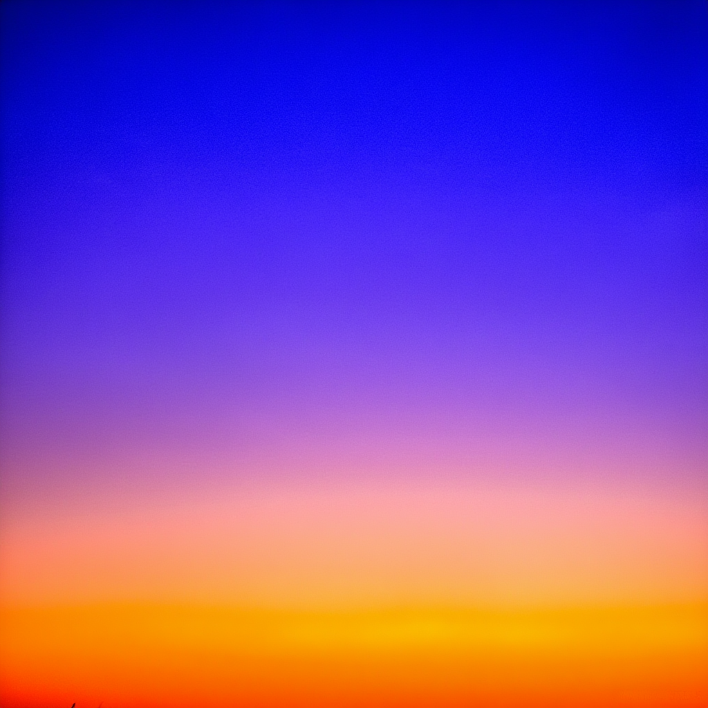 A sunset sky gradient on a flat surface from #FF6B35 (orange