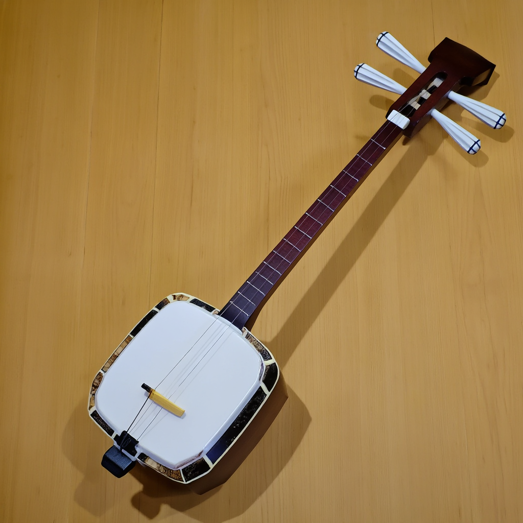 A traditional Japanese shamisen instrument with accurate thr