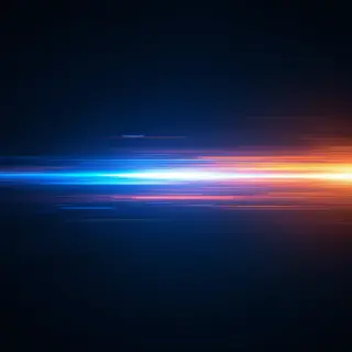 A cinematic frame with blue and orange anamorphic lens flare