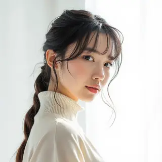A high-key portrait of a person against a bright white backg