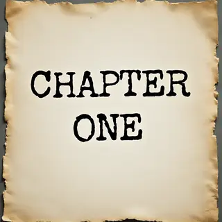 The word 'CHAPTER ONE' typed on aged paper with a vintage ty