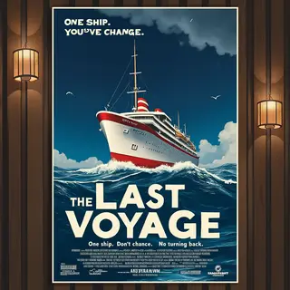 A vintage movie poster for 'THE LAST VOYAGE' featuring a tag