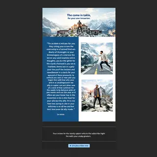 A newsletter layout with a banner image header, a two-column