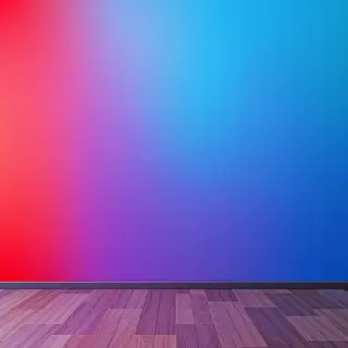 A smooth gradient on a wall going from #FF0000 (red) on the 