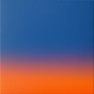 A sunset sky gradient on a flat surface from #FF6B35 (orange